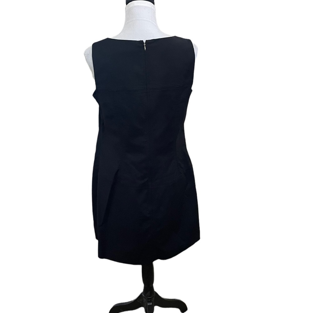 White House Black Market black overall sleeveless dress minimalist cotton medium - Picture 5 of 10